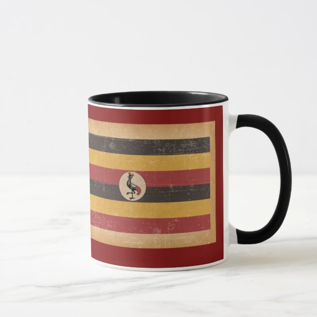 Taza Bandera de Uganda Grunge (Derecha)