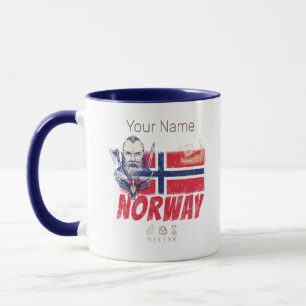 Taza Bandera De Vintage De Noruega Y Recuento De Barco