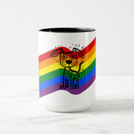 Taza Bandera del arcoiris del orgullo LGBTQ+ con cerdo 