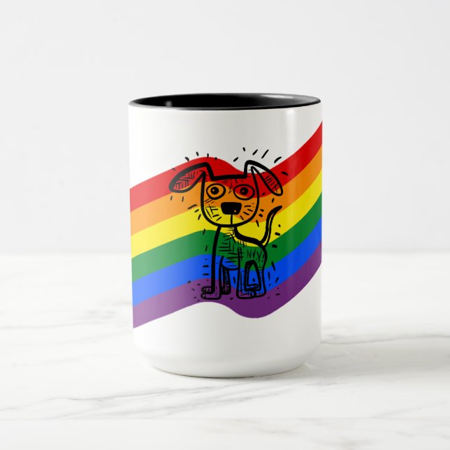 Taza Bandera del arcoiris del orgullo LGBTQ+ con cerdo  (Centro)