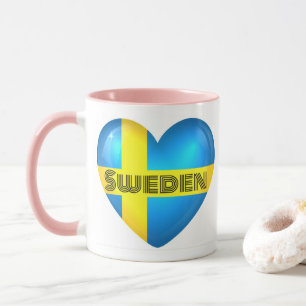 Taza Bandera del Corazón de Suecia