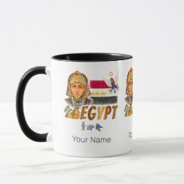 Taza Bandera Del Faraón Vintage De Egipto Y Souvenir De