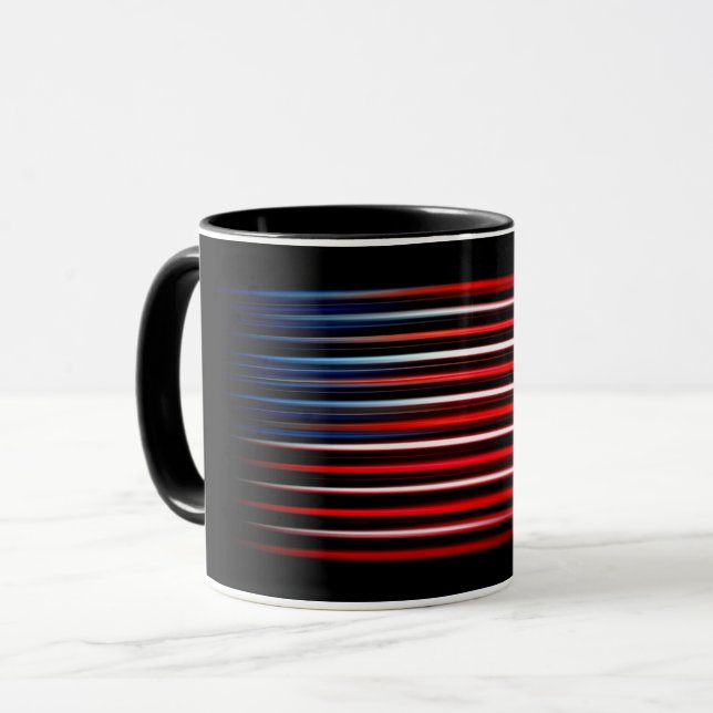 Taza Bandera estadounidense abstracta a rayas (Anverso izquierdo)