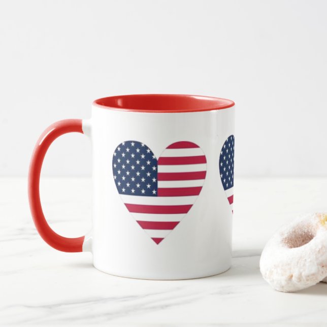 Taza Bandera estadounidense Combo Mug (Con donut)