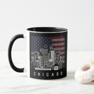 Taza Bandera estadounidense de la línea aérea de Chic