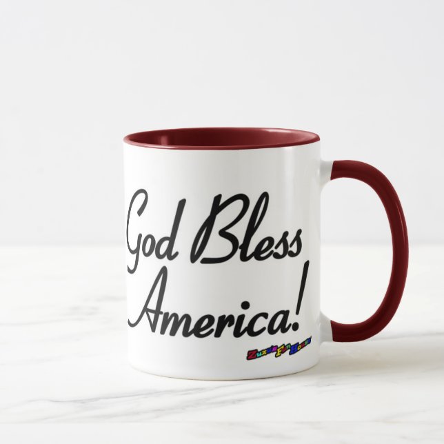 Taza Bandera estadounidense - ¡Dios bendiga a Estados U (Derecha)