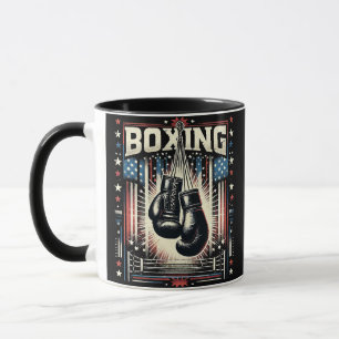 Taza Bandera estadounidense en problemas de boxeo - Box