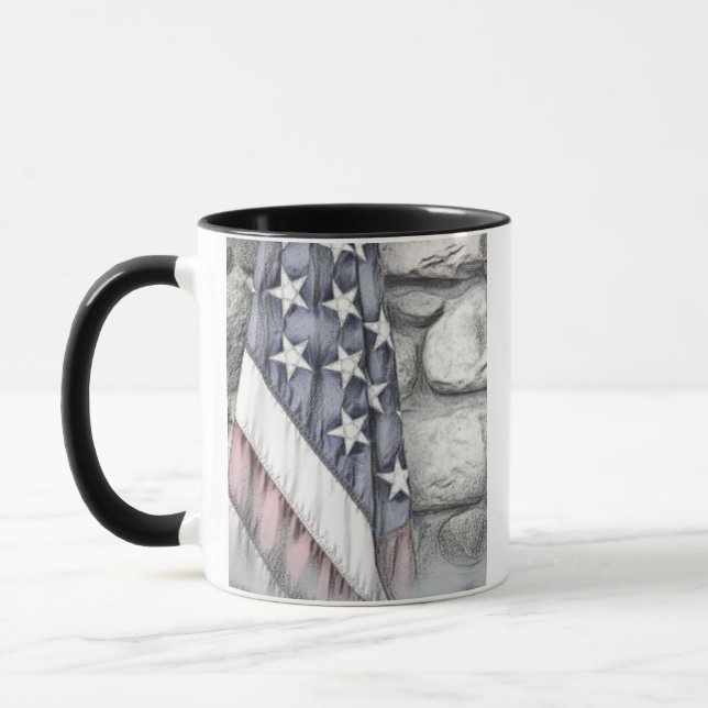 Taza Bandera estadounidense patriótica en la pared (Izquierda)