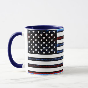 Taza Bandera estadounidense Patriótica Mugre Azul Blanc
