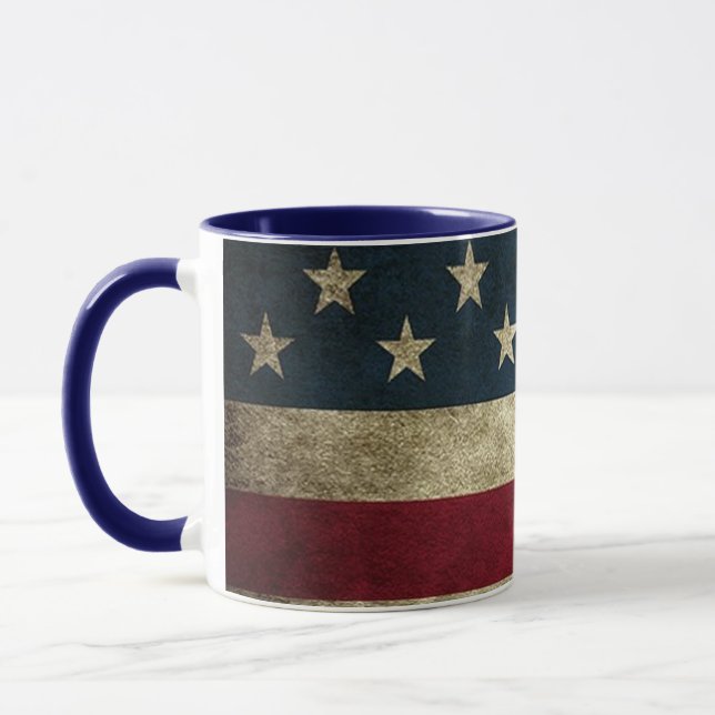 Taza Bandera estadounidense Patriótica Rustica Mug (Izquierda)