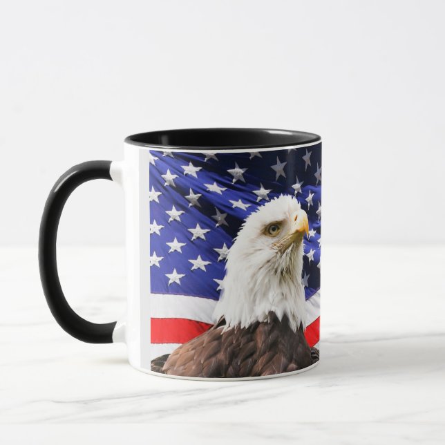 Taza Bandera estadounidense patriótica y águila estadou (Izquierda)