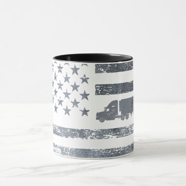 Taza Bandera estadounidense personalizada con semi cami (Centro)