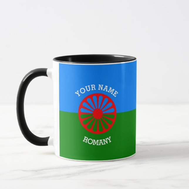 Taza Bandera gitana personalizada de los viajeros del (Izquierda)