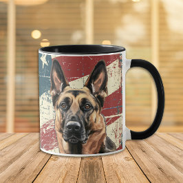 Taza Bandera Grunge USA Belga Malinois