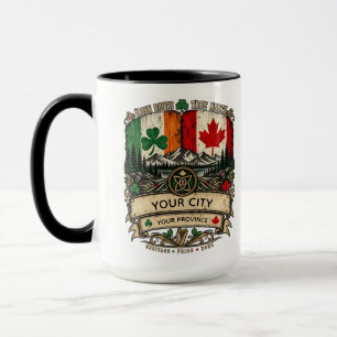 Taza Bandera irlandesa canadiense personalizada Ciudad