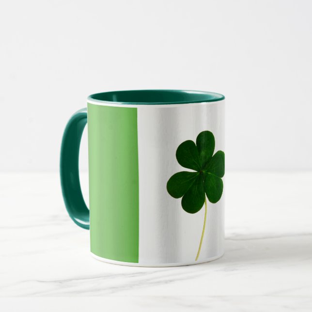 Taza Bandera irlandesa del Día de San Patricio Shamrock (Anverso izquierdo)