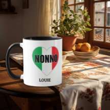 Bandera italiana de NONNO Corazón Mug