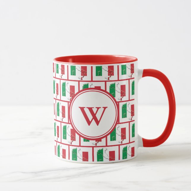 Taza BANDERA ITALIANA | Monograma rojo (Derecha)