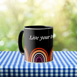 Taza Bandera lesbiana LGBTQ: Vive tu verdadero yo