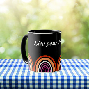 Taza Bandera lesbiana LGBTQ: Vive tu verdadero yo