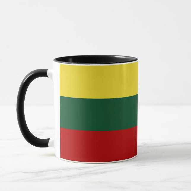 Taza Bandera lituana roja verde amarillo (Izquierda)