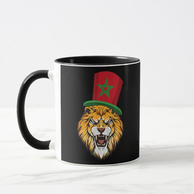 Taza Bandera Marruecos Partidario De Fútbol Para Hombre (Izquierda)