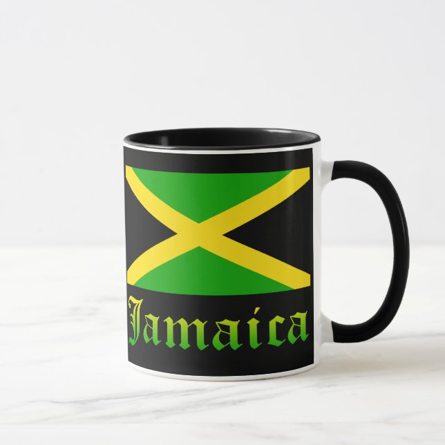 Taza Bandera, negro, verde y amarillo de Jamaica (Derecha)