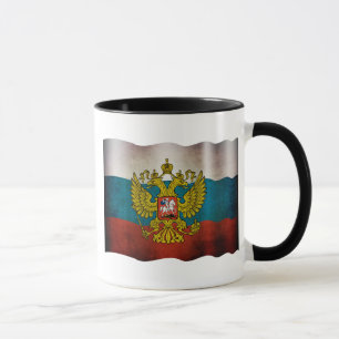 Taza Bandera ondeando de Rusia