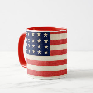 Taza Bandera Patriótica Americana Vintage, Cuatro de Ju