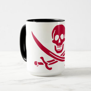 Taza Bandera pirata de Crimson Skull & Swords Jack en C