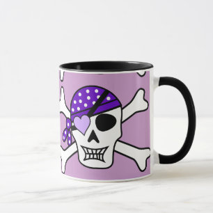 Taza Bandera pirata púrpura del pirata