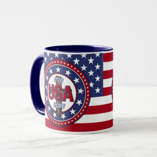 Taza Bandera Rugged Cross USA 1776-2026