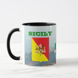 Taza Bandera Sicilia y Personalizable Escudo Mug