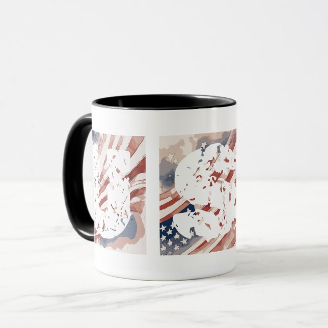 Taza Bandera "USA" de tinta y agua abstracta (Anverso izquierdo)