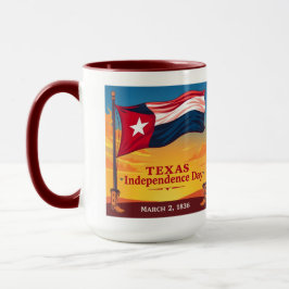 Taza Bandera Vintage de Texas Regalo Patriótico 1836