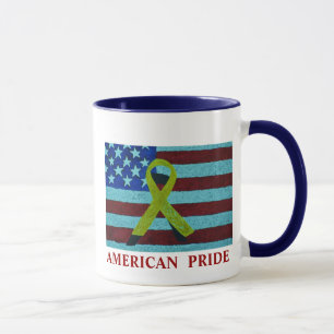 TAZA BANDERA Y CINTA AMERICANAS DEL ORGULLO