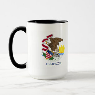 Taza Bandera y foco de Illinois