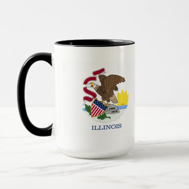 Taza Bandera y foco de Illinois (Izquierda)