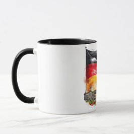 Taza Bandera y monumentos alemanes - iconos culturales