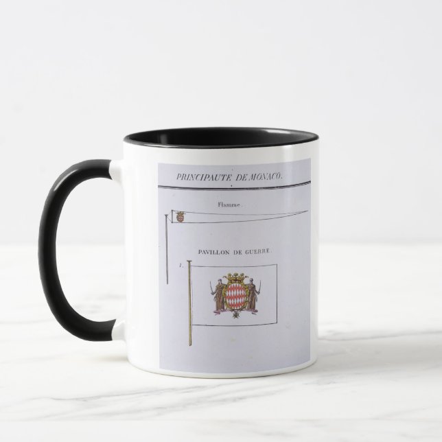 Taza Banderas de Mónaco, de un libro francés de (Izquierda)
