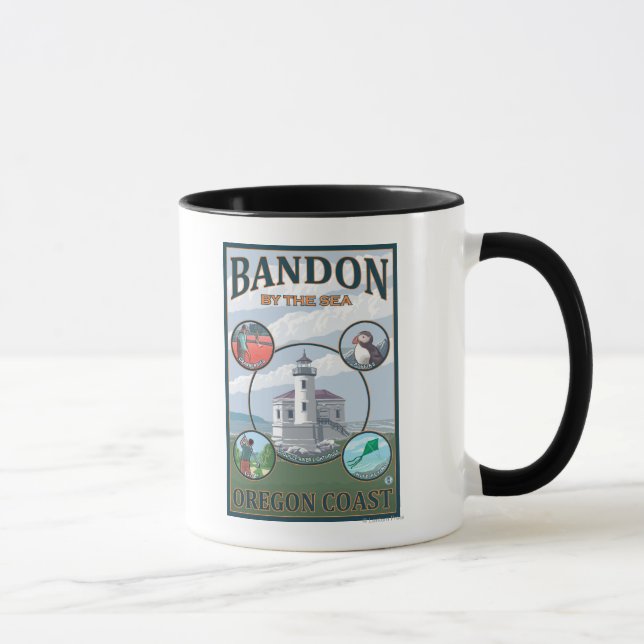 Taza Bandon, afiche de viaje de OregonScenic (Derecha)