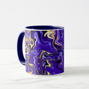 Taza Bañera de resumen vívido con morado, amarillo y ne