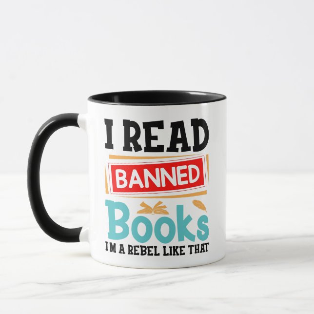 Taza Banned Books Awareness Literacy Rebel (Izquierda)