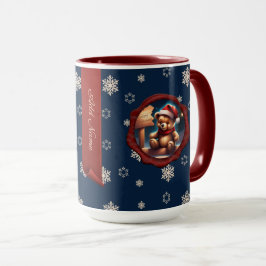 Taza Banner personalizado del Rótulo Teddy navidades Az