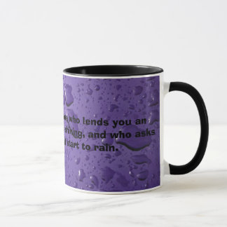 Taza BANQUERO - gráfico púrpura divertido de la gota de