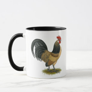Taza Bantam holandés: gallo de codorniz azul
