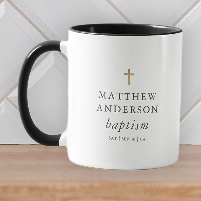 Taza Baptismo cruzado simple y elegante (Subido por el creador)