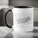 Taza Baptismo Para Él Moderna Foto De Personalizado Min<br><div class="desc">El diseño se compone de tipografía divertida y lúdica con fuentes sans serif y serif. Añadir una foto personalizado.</div>