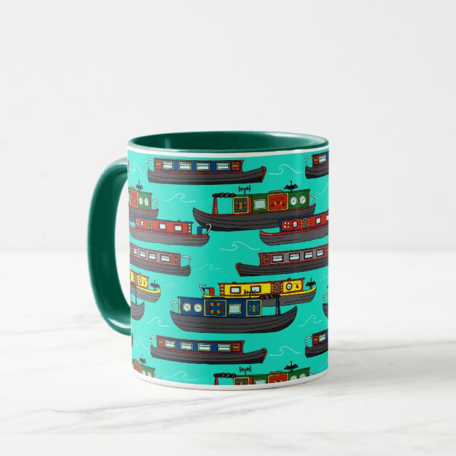 Taza Barcazas y Narrowboats Patrón (Anverso izquierdo)