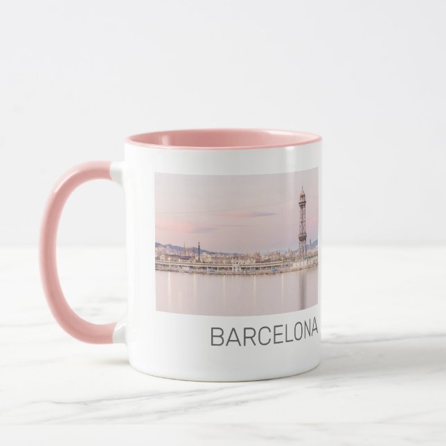 Taza Barcelona Skyline Sunset Cataluña España (Izquierda)